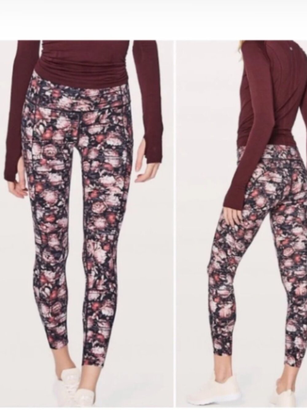 Lululemon Fast & Free 7/8 Tight II in Peony Multi size 4